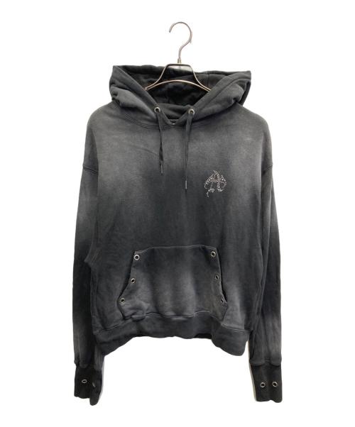 ANTIMID（アンチミッド）ANTIMID (アンチミッド) PIGMENT STUDS HOODIE グレー サイズ:Mの古着・服飾アイテム