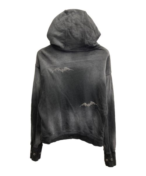 ANTIMID（アンチミッド）ANTIMID (アンチミッド) PIGMENT STUDS HOODIE グレー サイズ:Mの古着・服飾アイテム