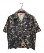 DIESELディーゼル）の古着「S-LINT リアルツリープリントS/Sシャツ」｜グレー
