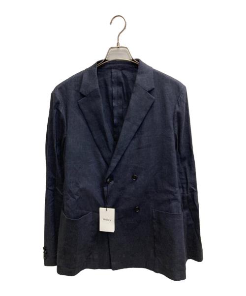 theory（セオリー）theory (セオリー) ECO.SHARKSKINダブルジャケット ネイビー サイズ:40 未使用品の古着・服飾アイテム