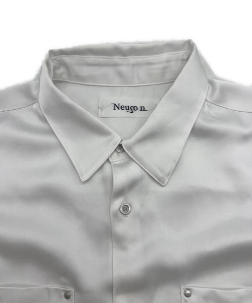 neucon（ニューコン）Neucon (ニューコン) リベットデザインダブルポケットサテンオーバーシャツ ホワイト サイズ:Mの古着・服飾アイテム