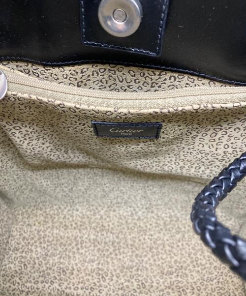 Cartier（カルティエ）Cartier (カルティエ) パンテールレザートートバッグ ブラックの古着・服飾アイテム