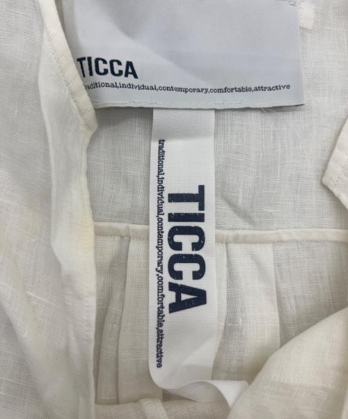 ticca（ティッカ）TICCA (ティッカ) リネン ツイスト スリーブ ワンピース ホワイト サイズ:Ｆの古着・服飾アイテム