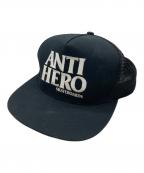 ANTIHEROアンタイヒーロー）の古着「90sメッシュキャップ」｜ブラック×ホワイト