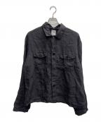 maison de soil hommeメゾンドソイルオム）の古着「LINEN OVERDYE WORK JACKET」｜ブラック