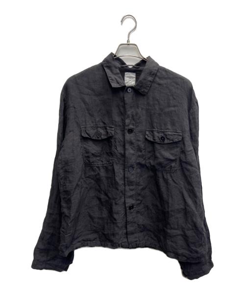 maison de soil homme（メゾンドソイルオム）MAISON DE SOIL HOMME (メゾンドソイルオム) LINEN OVERDYE WORK JACKET ブラック サイズ:3の古着・服飾アイテム
