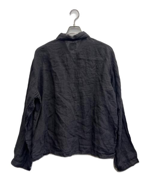 maison de soil homme（メゾンドソイルオム）MAISON DE SOIL HOMME (メゾンドソイルオム) LINEN OVERDYE WORK JACKET ブラック サイズ:3の古着・服飾アイテム