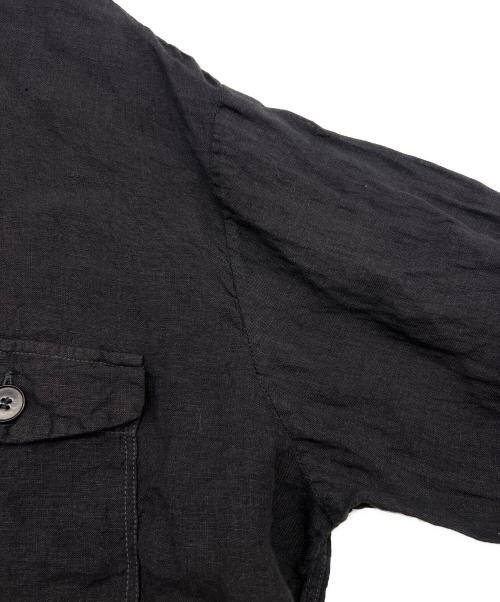 maison de soil homme（メゾンドソイルオム）MAISON DE SOIL HOMME (メゾンドソイルオム) LINEN OVERDYE WORK JACKET ブラック サイズ:3の古着・服飾アイテム