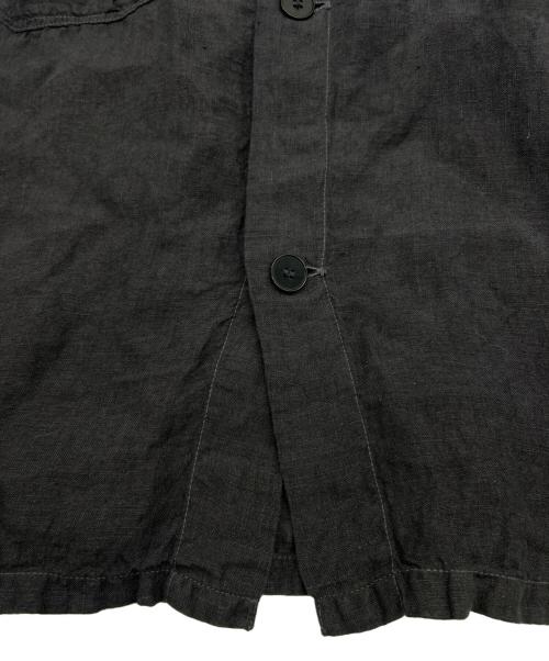 maison de soil homme（メゾンドソイルオム）MAISON DE SOIL HOMME (メゾンドソイルオム) LINEN OVERDYE WORK JACKET ブラック サイズ:3の古着・服飾アイテム