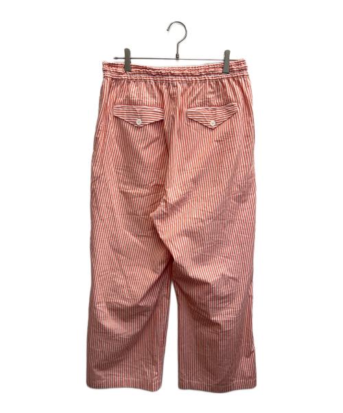 Vas-y Lentement（ヴァジー ラントマン）Vas-y Lentement (ヴァジー ラントマン) POPLIN STRIPE PANTS オレンジ サイズ:Lの古着・服飾アイテム