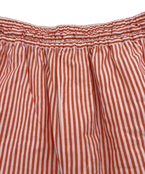 Vas-y Lentement（ヴァジー ラントマン）Vas-y Lentement (ヴァジー ラントマン) POPLIN STRIPE PANTS オレンジ サイズ:Lの古着・服飾アイテム