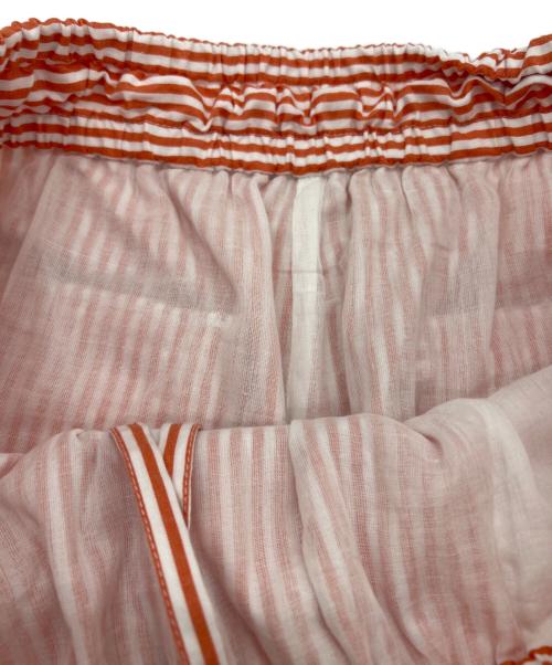 Vas-y Lentement（ヴァジー ラントマン）Vas-y Lentement (ヴァジー ラントマン) POPLIN STRIPE PANTS オレンジ サイズ:Lの古着・服飾アイテム