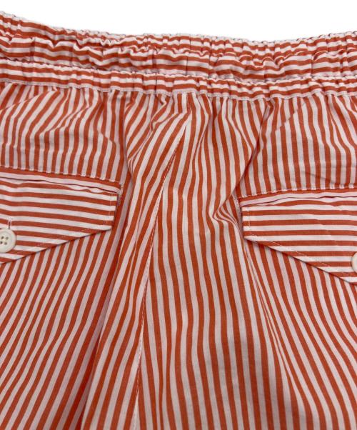 Vas-y Lentement（ヴァジー ラントマン）Vas-y Lentement (ヴァジー ラントマン) POPLIN STRIPE PANTS オレンジ サイズ:Lの古着・服飾アイテム
