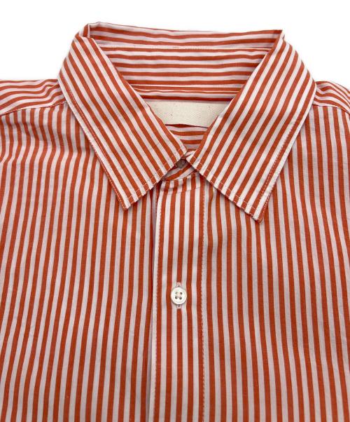 Vas-y Lentement（ヴァジー ラントマン）Vas-y Lentement (ヴァジー ラントマン) POPLIN STRIPE REGULAR COL オレンジ サイズ:Lの古着・服飾アイテム
