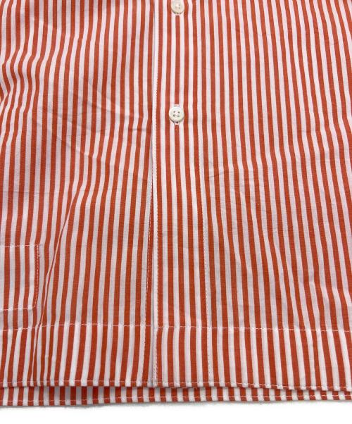 Vas-y Lentement（ヴァジー ラントマン）Vas-y Lentement (ヴァジー ラントマン) POPLIN STRIPE REGULAR COL オレンジ サイズ:Lの古着・服飾アイテム