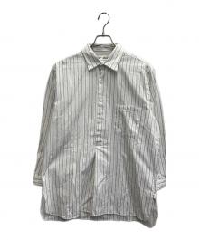 YAECA（ヤエカ）の古着「CANVAS DESIGN LONG P/O SHIRT」｜ホワイト×グレー