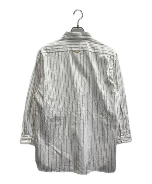 YAECA（ヤエカ）YAECA (ヤエカ) CANVAS DESIGN LONG P/O SHIRT ホワイト×グレー サイズ:Mの古着・服飾アイテム