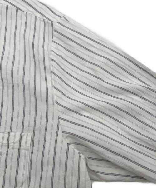 YAECA（ヤエカ）YAECA (ヤエカ) CANVAS DESIGN LONG P/O SHIRT ホワイト×グレー サイズ:Mの古着・服飾アイテム