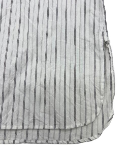YAECA（ヤエカ）YAECA (ヤエカ) CANVAS DESIGN LONG P/O SHIRT ホワイト×グレー サイズ:Mの古着・服飾アイテム
