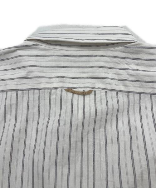 YAECA（ヤエカ）YAECA (ヤエカ) CANVAS DESIGN LONG P/O SHIRT ホワイト×グレー サイズ:Mの古着・服飾アイテム