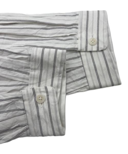 YAECA（ヤエカ）YAECA (ヤエカ) CANVAS DESIGN LONG P/O SHIRT ホワイト×グレー サイズ:Mの古着・服飾アイテム