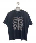 SUPPLIERサプライヤー）の古着「Rhinestone Fire Bones Tee」｜ブラック