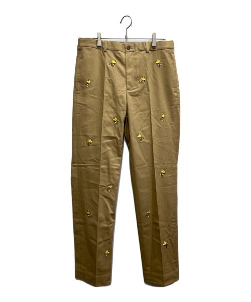 BROOKS BROTHERS（ブルックスブラザーズ）BROOKS BROTHERS (ブルックスブラザーズ) PEANUTS (ピーナッツ) コットンツイルウッドストックエンブロイダリーチノパンツ ブラウン サイズ:W34の古着・服飾アイテム