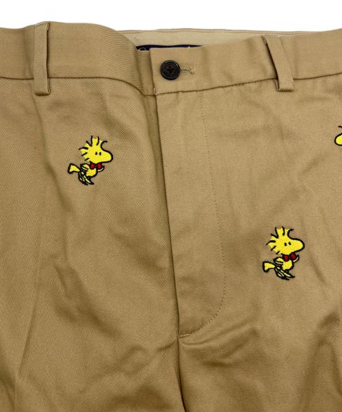 BROOKS BROTHERS（ブルックスブラザーズ）BROOKS BROTHERS (ブルックスブラザーズ) PEANUTS (ピーナッツ) コットンツイルウッドストックエンブロイダリーチノパンツ ブラウン サイズ:W34の古着・服飾アイテム