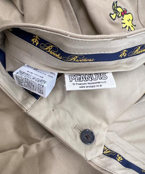 BROOKS BROTHERS（ブルックスブラザーズ）BROOKS BROTHERS (ブルックスブラザーズ) PEANUTS (ピーナッツ) コットンツイルウッドストックエンブロイダリーチノパンツ ブラウン サイズ:W34の古着・服飾アイテム