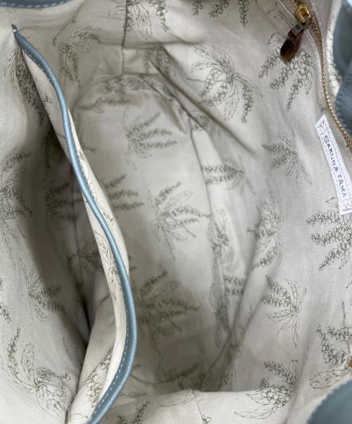 SAKURA YAMA（サクラヤマ）SAKURA YAMA (サクラヤマ) 猫のピンクッションバッグ ドローストリングショルダーバッグ グリーンの古着・服飾アイテム