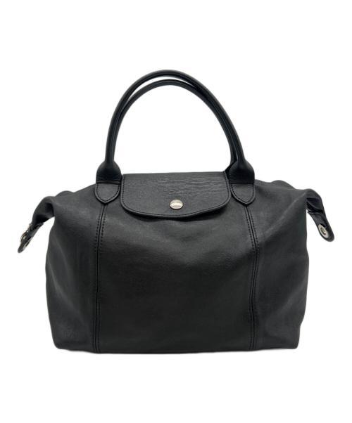 LONGCHAMP（ロンシャン）LONGCHAMP (ロンシャン) プリアージュキュイール S ブラックの古着・服飾アイテム