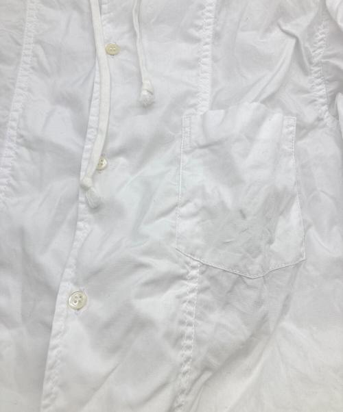 BLACK COMME des GARCONS（ブラックコムデギャルソン）BLACK COMME des GARCONS (ブラックコムデギャルソン) AD2021　フーディシャツ ホワイト サイズ:Lの古着・服飾アイテム