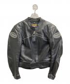 VANSONバンソン）の古着「MANX LEATHER MOTORCYLE JACKET」｜ブラック