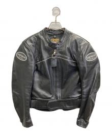 VANSON（バンソン）の古着「MANX LEATHER MOTORCYLE JACKET」｜ブラック
