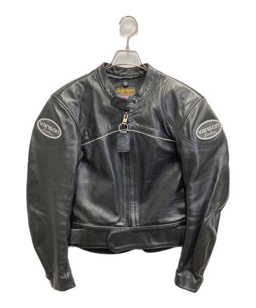 VANSON（バンソン）VANSON (バンソン) MANX LEATHER MOTORCYLE JACKET ブラック サイズ:40の古着・服飾アイテム