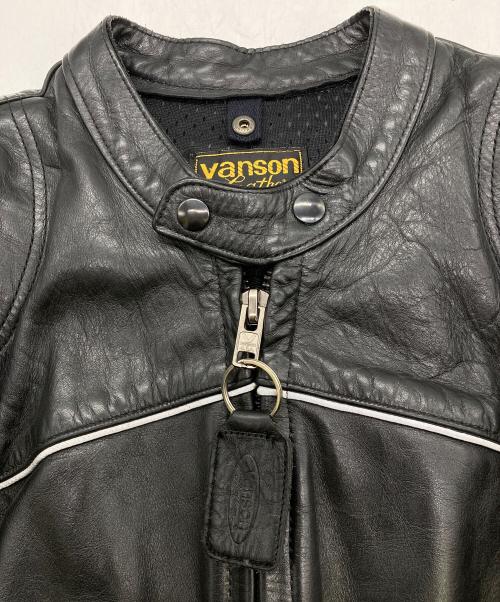 VANSON（バンソン）VANSON (バンソン) MANX LEATHER MOTORCYLE JACKET ブラック サイズ:40の古着・服飾アイテム