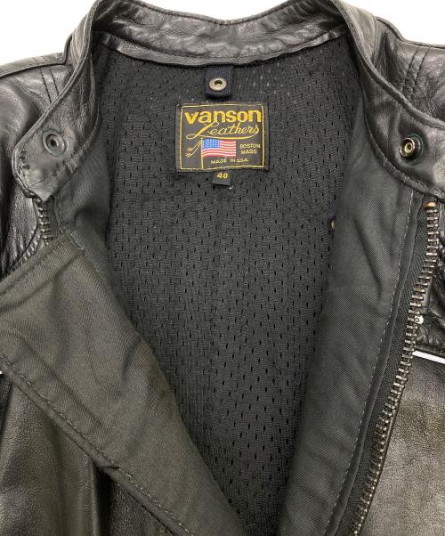 VANSON（バンソン）VANSON (バンソン) MANX LEATHER MOTORCYLE JACKET ブラック サイズ:40の古着・服飾アイテム