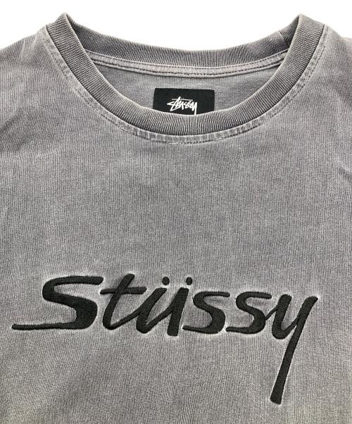 stussy（ステューシー）stussy (ステューシー) ピグメントロゴロングスリーブ グレー サイズ:Lの古着・服飾アイテム