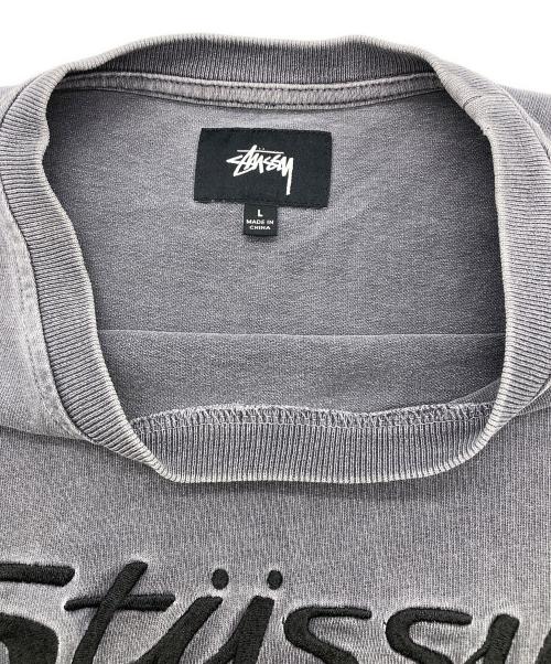 stussy（ステューシー）stussy (ステューシー) ピグメントロゴロングスリーブ グレー サイズ:Lの古着・服飾アイテム