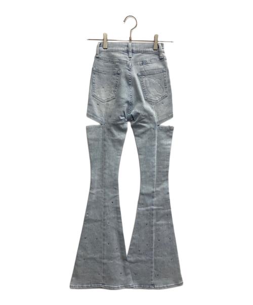 darich（ダーリッチ）Darich (ダーリッチ) ドロップビジューフレアデニムパンツ インディゴ サイズ:XSの古着・服飾アイテム