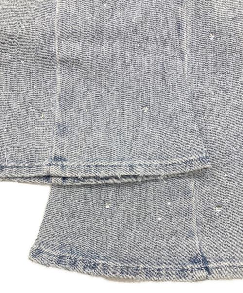 darich（ダーリッチ）Darich (ダーリッチ) ドロップビジューフレアデニムパンツ インディゴ サイズ:XSの古着・服飾アイテム