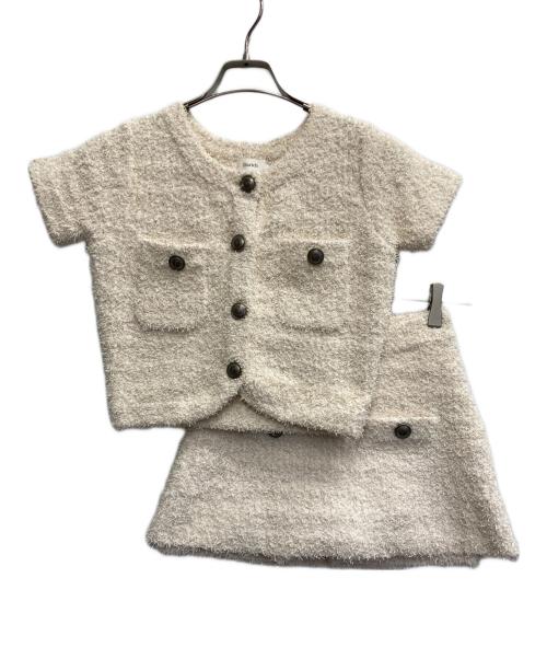 darich（ダーリッチ）Darich (ダーリッチ) カラーツイードニットセットアップ ベージュ サイズ:FREEの古着・服飾アイテム