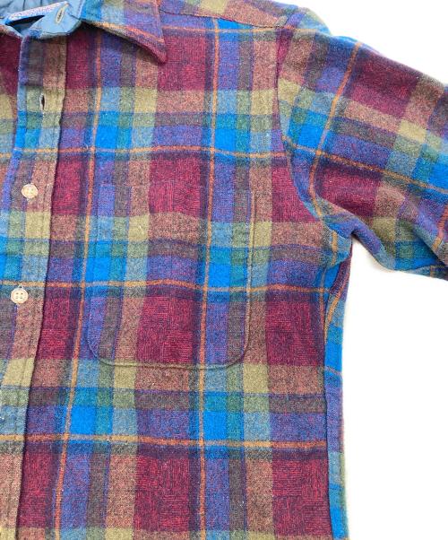 PENDLETON（ペンドルトン）PENDLETON (ペンドルトン) ウールシャツ ボルドー・ブルー サイズ:Ｍの古着・服飾アイテム