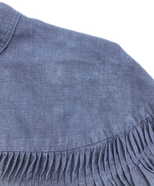 SCYE（サイ）SCYE (サイ) リネンタックギャザーブラウス ネイビー サイズ:38の古着・服飾アイテム
