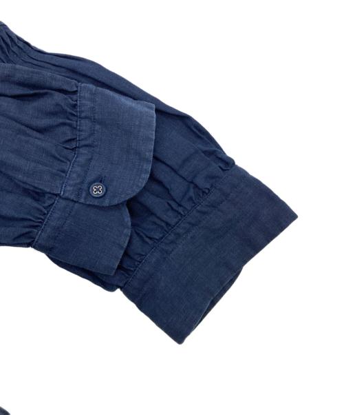 SCYE（サイ）SCYE (サイ) リネンタックギャザーブラウス ネイビー サイズ:38の古着・服飾アイテム