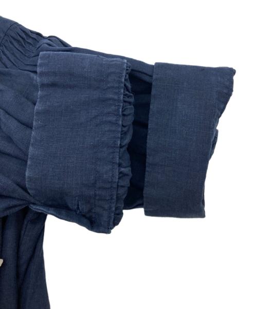 SCYE（サイ）SCYE (サイ) リネンタックギャザーブラウス ネイビー サイズ:38の古着・服飾アイテム