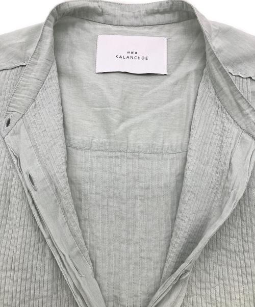 mala KALANCHOE（マーラ カランコエ）mala KALANCHOE (マーラ カランコエ) Cotton Silk Pintuck Long Sleeve Shirts グリーン サイズ:FREEの古着・服飾アイテム