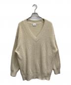 Spick and Spanスピック＆スパン）の古着「バルキーヤーン畦Vネックチュニックニット」｜ベージュ