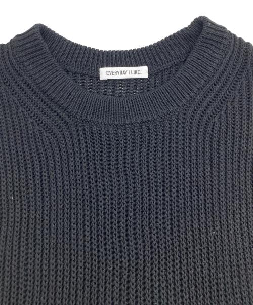 EVERYDAY I LIKE.（エヴリデイ アイ ライク）EVERYDAY I LIKE. (エヴリデイ アイ ライク) Polite ニット ベスト ブラック サイズ:FREEの古着・服飾アイテム