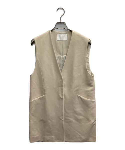 BALLSEY（ボールジィ）BALLSEY (ボールジィ) レノクロスジャージー Vカラーミドルジレ ベージュ サイズ:Sの古着・服飾アイテム